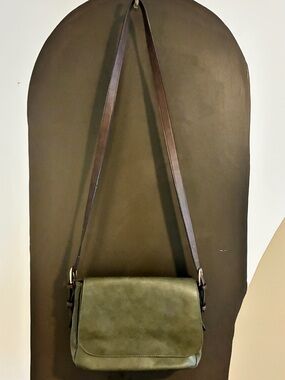 Joy Susan Olive Green Crossbody Messenger Bag